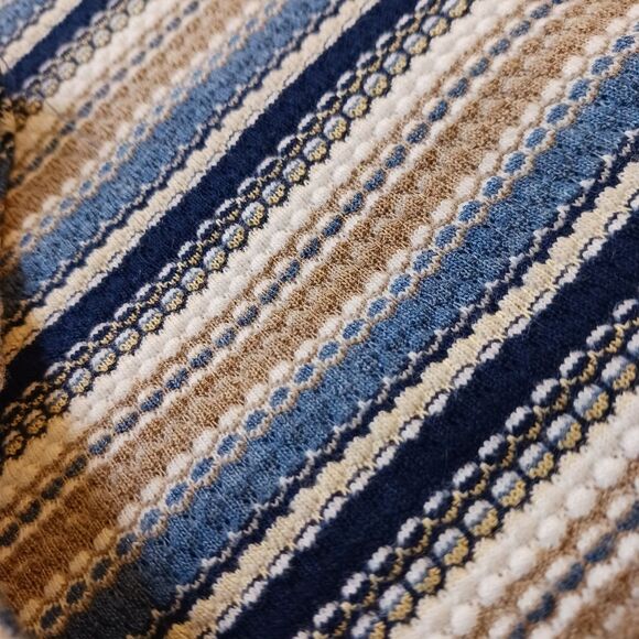 VINTAGE Chunky Textured T Shirt Striped Woven Comfy Short Sleeve Plus Size 22W - Picture 3 of 7